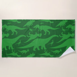 Green Dinosaur Pattern Strandlaken