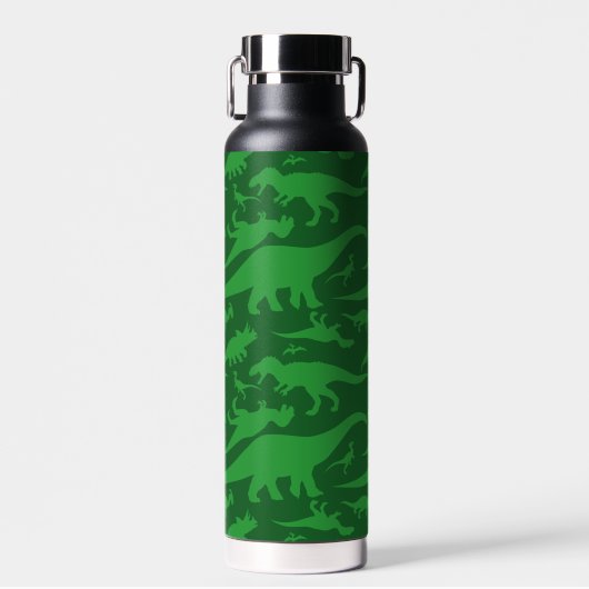Green Dinosaur Pattern Waterfles (Voorkant)