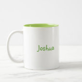 Green Dinosaur+Personalize Name Tweekleurige Koffiemok (Links)