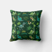 Green Dinosaur Print Decorative Pillow Kussen (Achterkant)