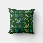 Green Dinosaur Print Decorative Pillow Kussen (Voorkant)