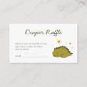 Green Dinosaur Stars Baby Diaper Raffle Informatiekaartje (Voorkant)