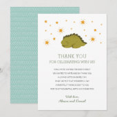 Green Dinosaur Stars Gender Neutral Baby shower Bedankkaart (Voorkant / Achterkant)