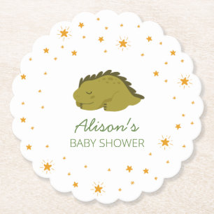 Green Dinosaur Twinkle Star Baby shower Party Kartonnen Onderzetters
