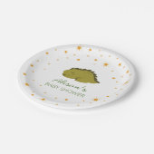 Green Dinosaur Twinkle Star Baby shower Party Papieren Bordje (Gekanteld)