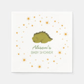 Green Dinosaur Twinkle Star Baby shower Party Servet (Voorkant)