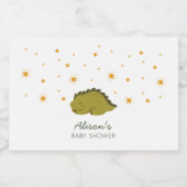 Green Dinosaur Twinkle Star Gender Neutral Mini Likeurfles Etiket (Enkel label)