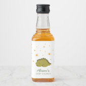 Green Dinosaur Twinkle Star Gender Neutral Mini Likeurfles Etiket (Voorkant)