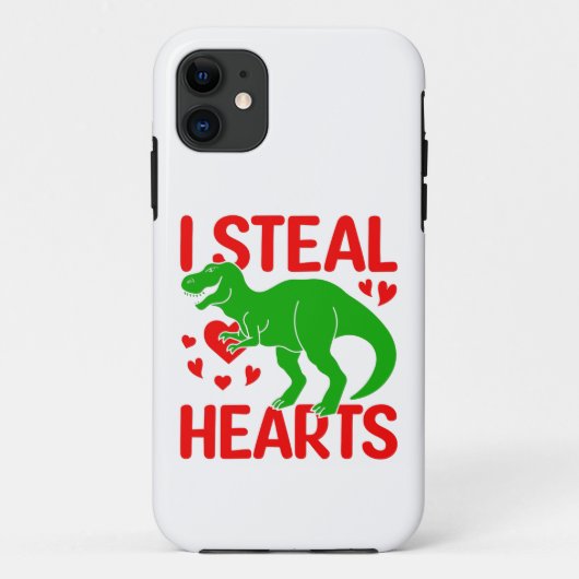 Green Dinosaur Valentijn I Steal Hearts Case-Mate iPhone Case (Achterkant)