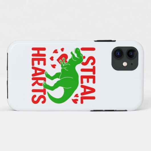 Green Dinosaur Valentijn I Steal Hearts Case-Mate iPhone Case (Achterkant (horizontaal))