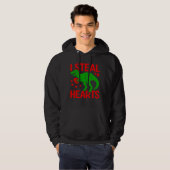 Green Dinosaur Valentijn I Steal Hearts Hoodie (Voorkant volledig)