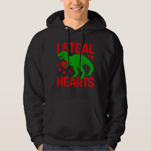 Green Dinosaur Valentijn I Steal Hearts Hoodie
