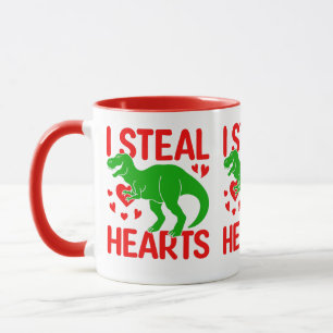 Green Dinosaur Valentijn I Steal Hearts Mok