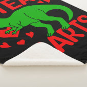 Green Dinosaur Valentijn I Steal Hearts Sherpa Deken (3/4)