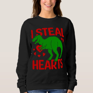 Green Dinosaur Valentijn I Steal Hearts Trui