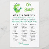 Green Dinosaur Wat zit er in je handtas? (Voorkant)