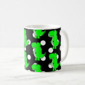 Green Dinosaur White Polka Dot Pattern Koffiemok (Voorkant rechts)