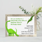 Green Dinosaurs Birthday Uitnodiging (Staand voorkant)
