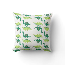 Green Dinosaurs Pillow