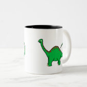 Green Diplodocus Tweekleurige Koffiemok (Voorkant rechts)