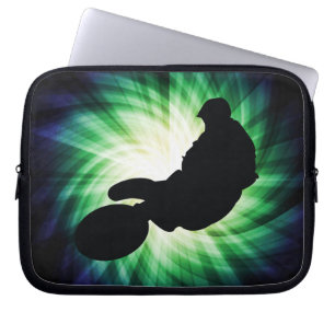 Green Dirt Bike Laptop Sleeve