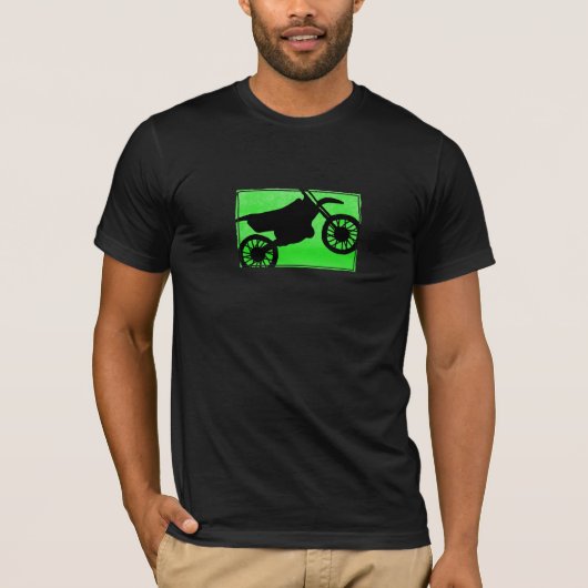 Green Dirt Bike Silhouette TShirt (Voorkant)