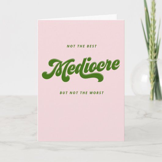 Green Disco Lettering Mediocre Gefeliciteerd Kaart (Voorkant)