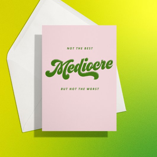 Green Disco Lettering Mediocre Gefeliciteerd Kaart