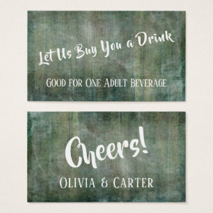 Green Distressed Wood Rustic Drink Tickets Visitekaartjes