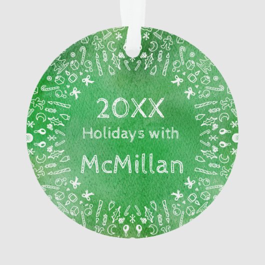 Green DIY Black Rabbit Holiday Tree  Ornament (achterkant)