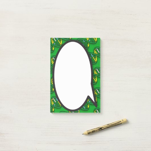 Green DNA Speech Bubble Medical Science Post-it® Notes (Op bureau)
