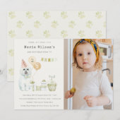 Green Dog Any Age Birthday Photo Party nodigt uit Bedankkaart (Voorkant / Achterkant)