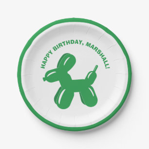Green Dog Balloon Animal Persoonlijke Partij Papieren Bordje