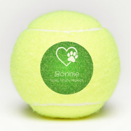 Green Dog Name Tennis Ball 'toss, fetch, repeat' Tennisballen