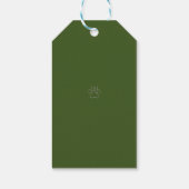 Green Dog Outline Het dragen van een Santa Hat Gif Cadeaulabel (Achterkant)