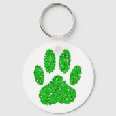 Green Dog Paw Print Sleutelhanger (Achterkant)