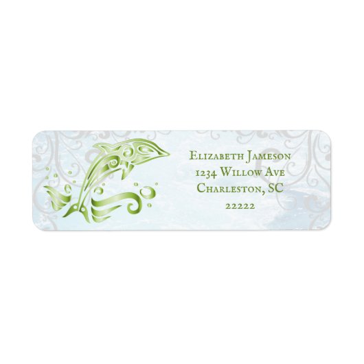 Green Dolphin Return Address Label (Voorkant)