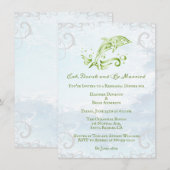 Green Dolphin Wedding Rehearsal Dinner Invitation Kaart (Voorkant / Achterkant)