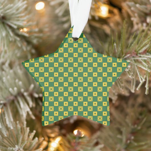 Green Domino Star Ornament (Boom)