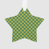Green Domino Star Ornament (achterkant)