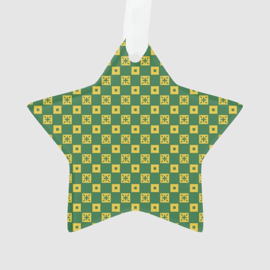 Green Domino Star Ornament (achterkant)