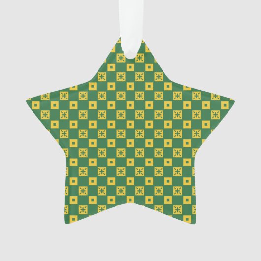 Green Domino Star Ornament (voorkant)