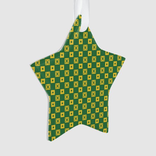 Green Domino Star Ornament (voorkant)