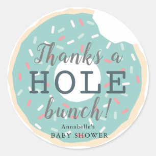 Green Donut Baby shower Bedankt Sticker