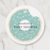 Green Donut Baby shower Dank u Bedankjes Labels (Achterkant)