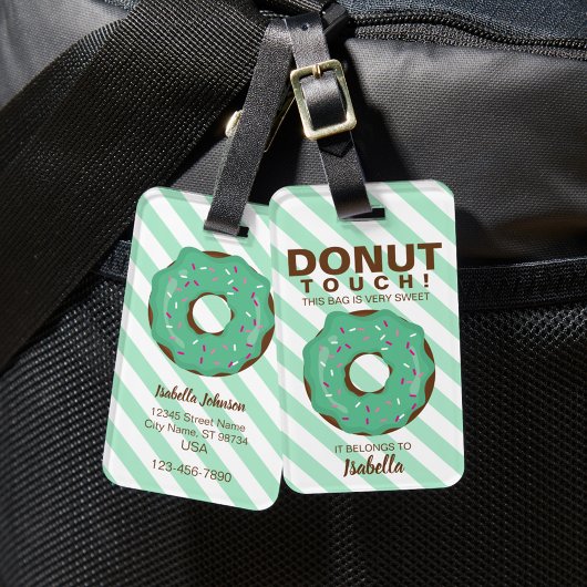 Green Donut Luggage Tag Bagagelabel