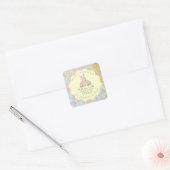 GREEN donuts pastel babyshower BUNNY cute Vierkante Sticker (Envelop)