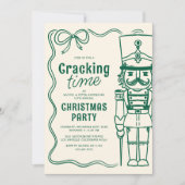 Green Doodle Nutcracker Christmas Holiday Party Kaart (Voorkant)