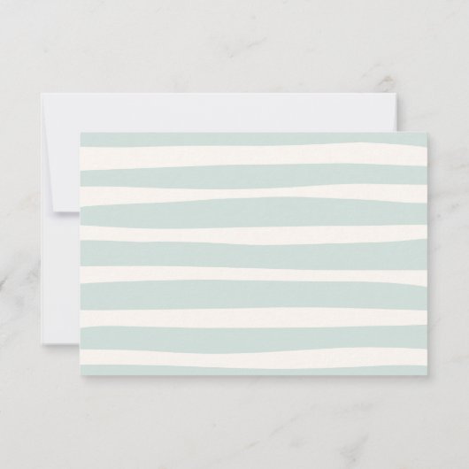 Green Doodle Wavy Lijst Wedding RSVP Kaartje (Achterkant)