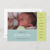 Green Dot Baby aangekondigd Aankondigingskaart (Voorkant / Achterkant)